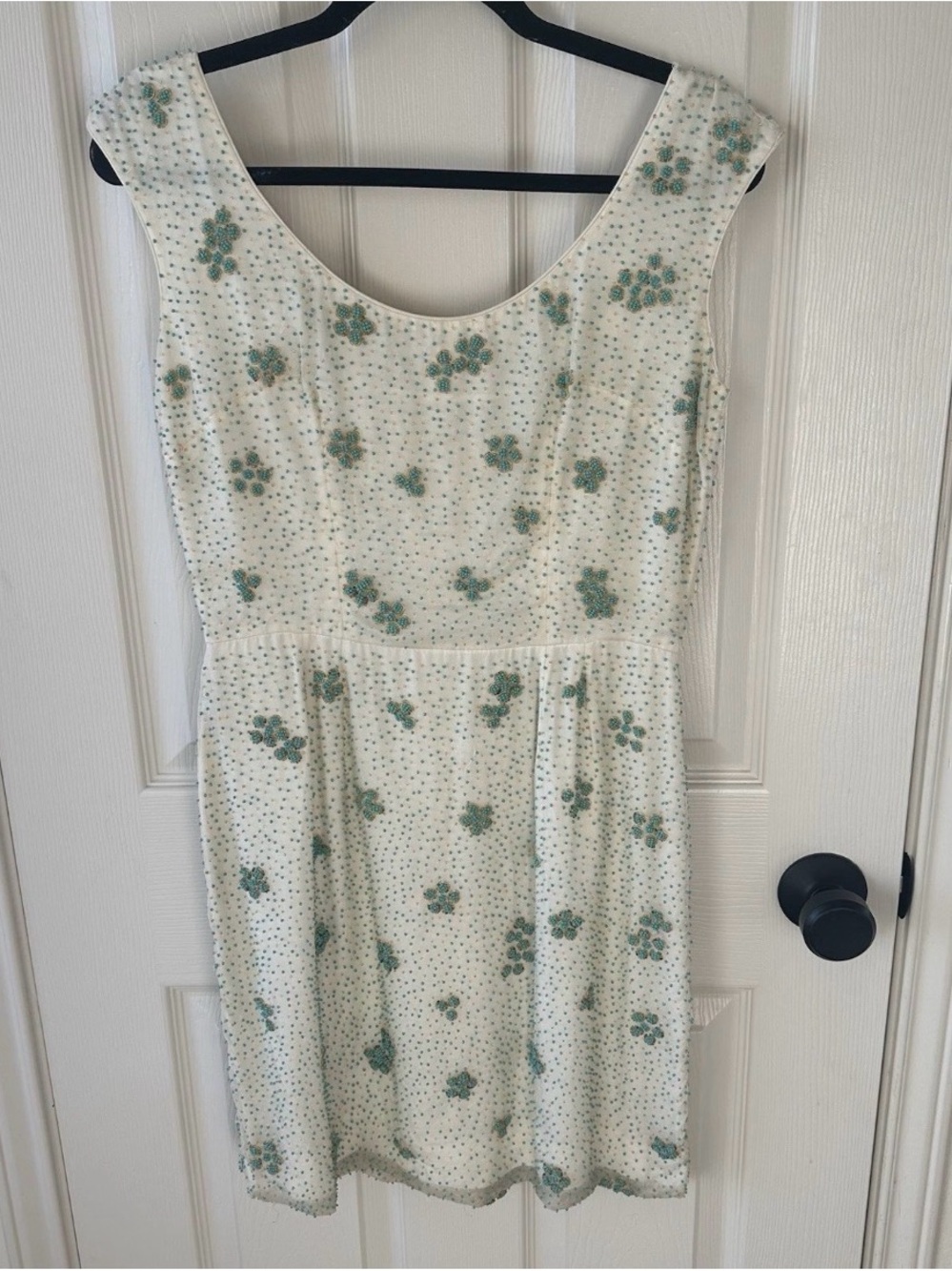 1950s Made In Hong Kong Stunning Vintage Ivory Beaded Cocktail Dress Wedding
